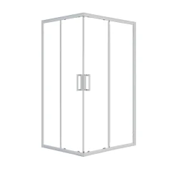 Box doccia rettangolare Cobalt cromato in vetro H 185 cm