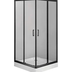 Cabina doccia Juraguá con piatto quadrato Caimito Idrostile 900x1850 mm nero