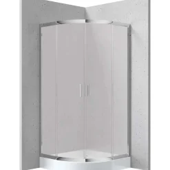 Cabina doccia Juraguá con piatto semicirc Caimito vetro op 900x160mm bianco