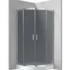 Cabina doccia Juraguá con piatto semicirc Caimito vetro op 900x1850 mm cromo