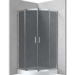 Cabina doccia Juraguá con piatto semicirc Caimito vetro op 900x1850 mm cromo