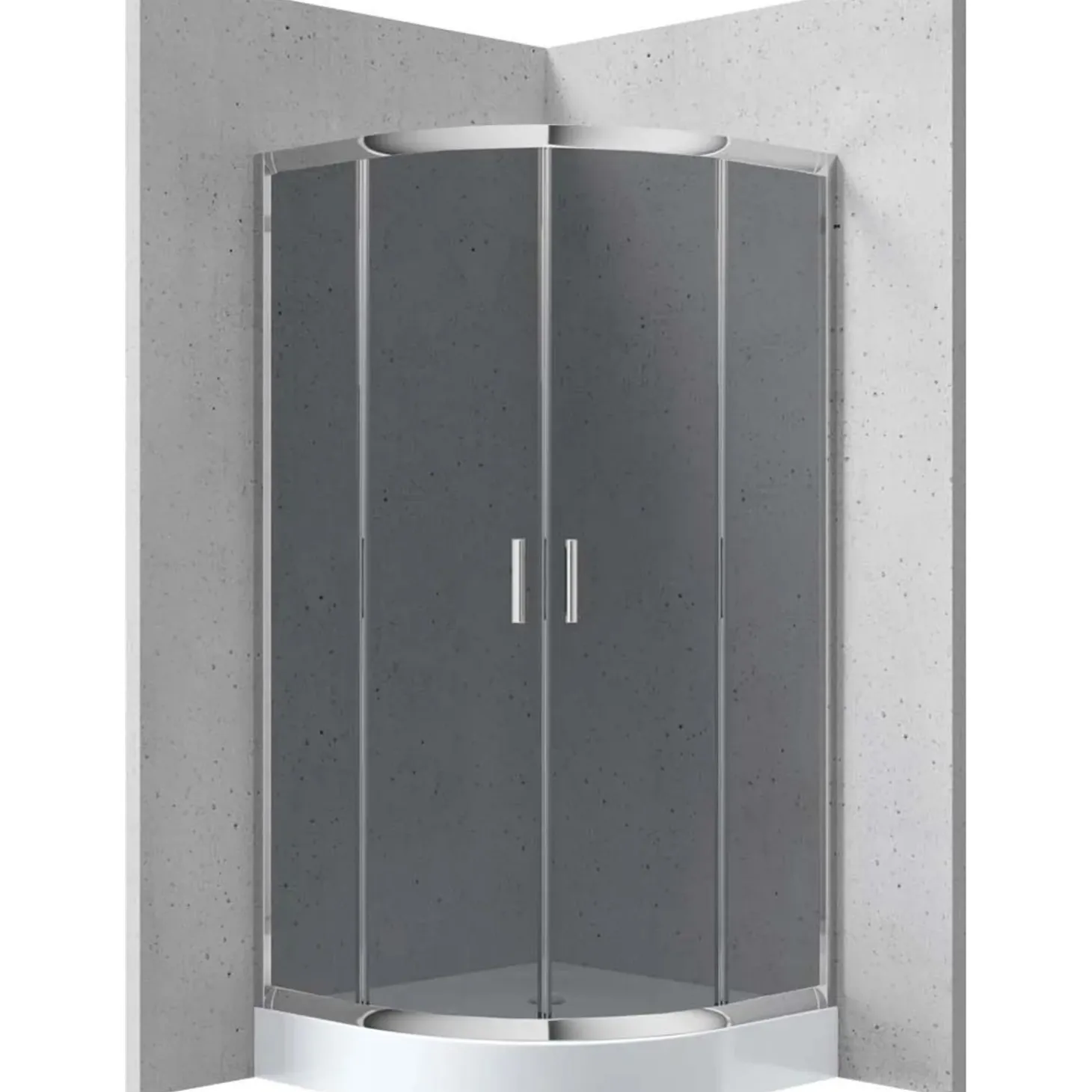 Cabina doccia Juraguá con piatto semicirc Caimito vetro op 900x1850 mm cromo