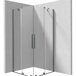 Cabina doccia quadrata Cabaiguán Idrostile vetro trasparente 800x1950 mm titanio