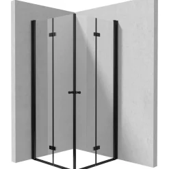 Cabina doccia quadrata Coliseo Idrostile vetro trasparente 800x2000 mm nero
