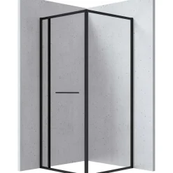Cabina doccia quadrata Placetas Idrostile Punk vetro trasp 800x2000 mm nero