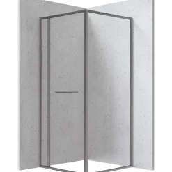 Cabina doccia quadrata Placetas Idrostile vetro trasparente 900x2000 mm titanio