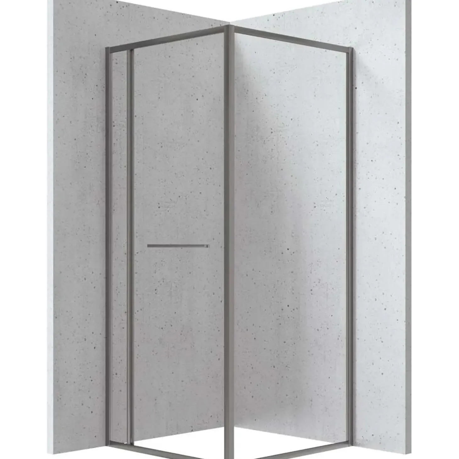 Cabina doccia quadrata Placetas Idrostile vetro trasparente 900x2000 mm titanio