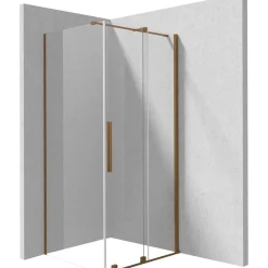Cabina doccia rettangolare Cabaiguán Idrostile 1000x1950 mm bronzo spazzolato