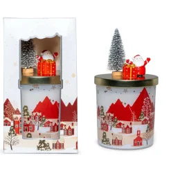 Candela decorativa Natale avorio H 17 cm