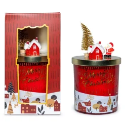 Candela decorativa Natale rosso H 17 cm