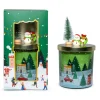 Candela decorativa Natale verde H 17 cm