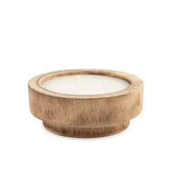 Candela Sonian tonda vaso contenitore in legno Ø15,6 cm