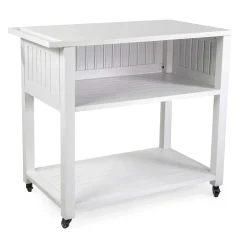Carrello da esterno in alluminio bianco 102x54,5 cm H 90 cm