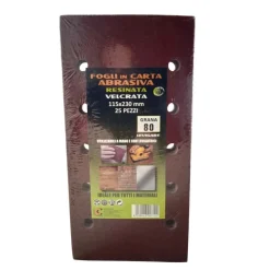 Carta abrasiva 10 fori grana 80 115x230 mm attacca e stacca 25 pz