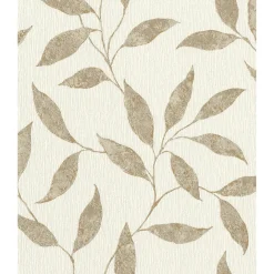 Carta da parati TNT Rasch foglie beige e oro 10,05x0,53 m