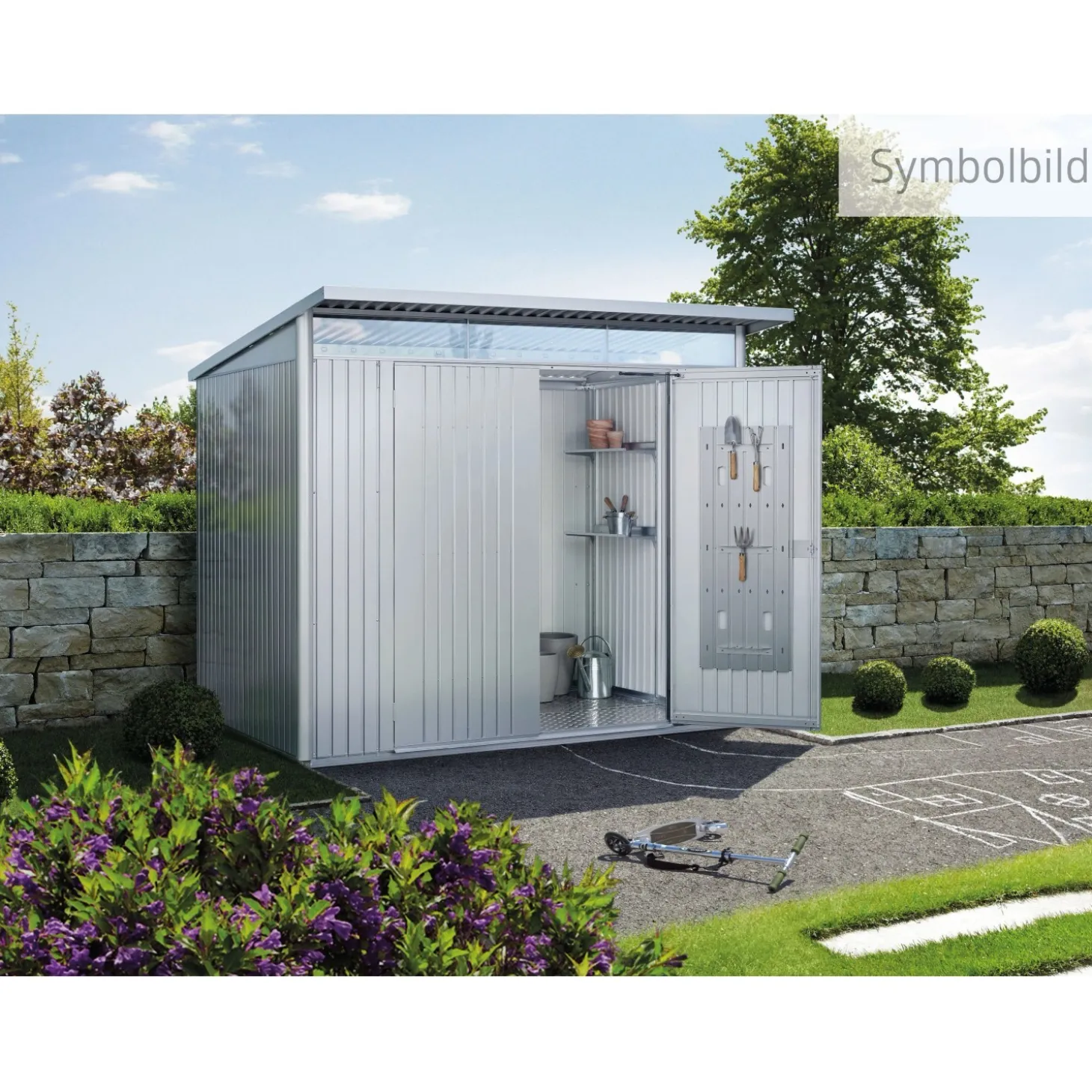 Casetta da giardino AvantGarde ECO A3 Argento metal. 209x172x252 cm 1 porta