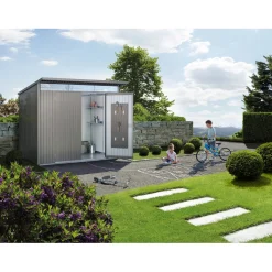 Casetta da giardino AvantGarde ECO A8 Grigio quarzo met. 209x252x332 cm 2 porte