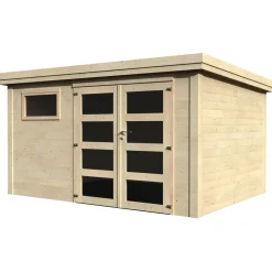 Casetta da giardino in legno Blockhaus Idra sp 28 mm H216xL390xP305 cm