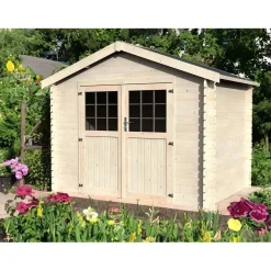 Casetta da giardino in legno Blockhaus Mileto sp 28 mm H239xL317xP202 cm