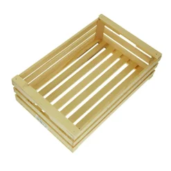 Cassetta di legno con doghe per frutta 25x17x10 cm