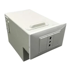 Cassetta di sicurezza finta presa elettrica con vano nascosto bianco