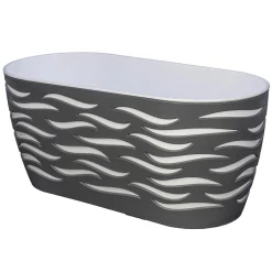 Cassetta portafiori Sahara Duo 15,6x34,7x16,7 cm antracite/platino