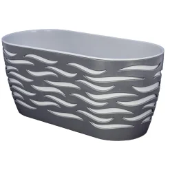 Cassetta portafiori Sahara Duo 15,6x34,7x16,7 cm grigio/bianco