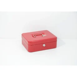 Cassetta portavalori in metallo rosso/blu