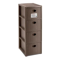 Cassettiera 4 cassetti Elegance Slim Stefanplast 30x40xH80 cm tortora