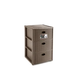 Cassettiera 3 cassetti Elegance Stefanplast 40x40xH59 cm tortora