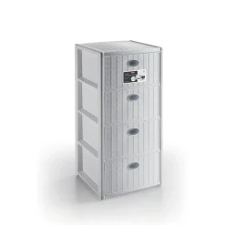 Cassettiera 4 cassetti in plastica Stefanplast Elegance 40x40x80 cm bianca