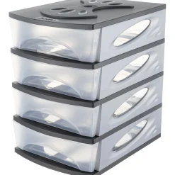 Cassettiera 4 cassetti Medyabox 26x35x39 cm antracite