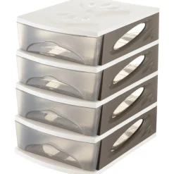 Cassettiera 4 cassetti Medyabox 26x35x39 cm marrone