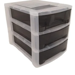 Cassettiera 3 cassetti Midi Clear 27x36x30 cm grigio