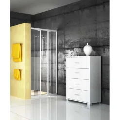Cassettiera in kit 4 cassetti Sarmog 112x70x41 cm bianco fiammato