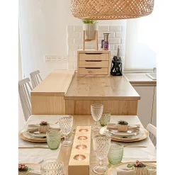 Cassettiera in legno 3 cassetti Natrua 29,5x39x30 cm beige