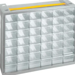 Cassettiera porta minuteria Poker 42 grigio e trasparente