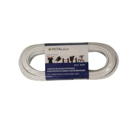 Cavetto in acciaio ottonato rivestito in pvc bianco anticorrosione diam. 4,5 mm