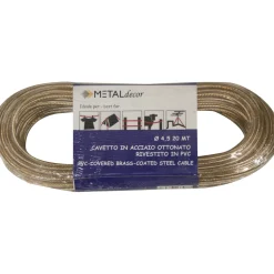 Cavetto in acciaio ottonato rivestito in pvc trasparente Ø 4,5 mm x 20 mt