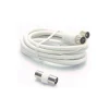Cavetto TV maschio-femmina con adattatore 5 m bianco