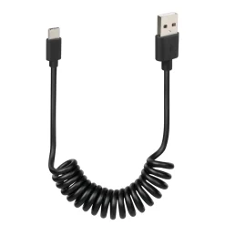 Cavo da Usb a Usb Type-C a spirale 100 cm nero
