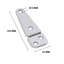 Cerniera acciaio inox 103x32x1,2 mm