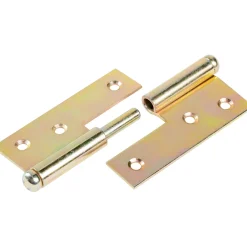Cerniera sfilabile destra acciaio zincato 80x65 mm giallo