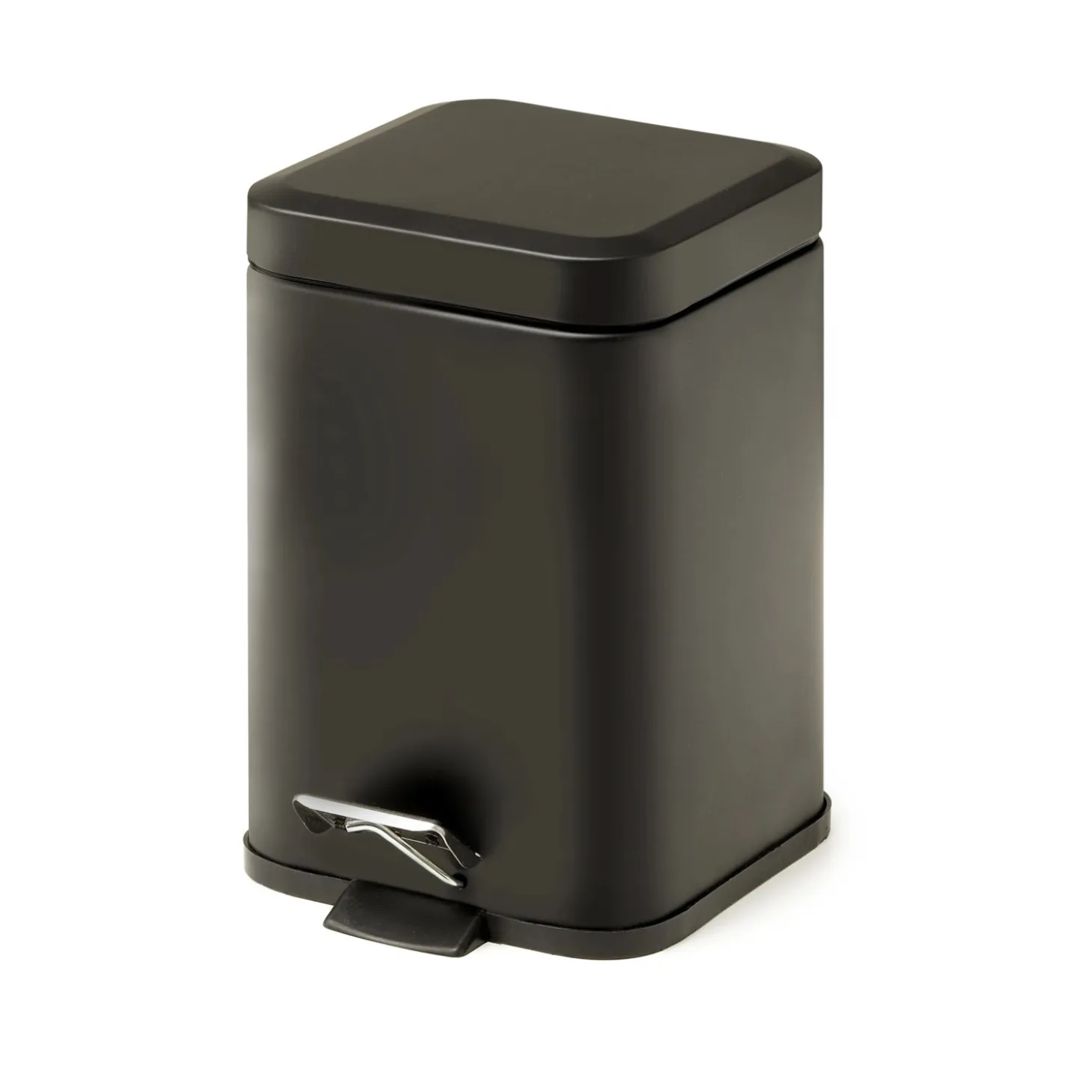 Cestino da bagno in acciaio inox 3 l nero