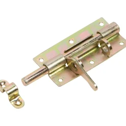 Chiavistello con asta girevole acciaio zincato 100x48 mm giallo