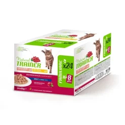 Cibo umido per gatti Natural Trainer adulto salmone/pollo 24x85 g
