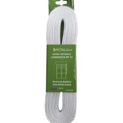Cintino tapparella in nylon bianco con righe rosse 22 mm x12 mt 25 gr