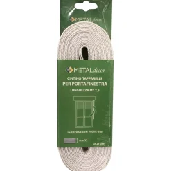 Cintino tapparella per portafinestra in cotone con righe oro 22 mm x 7,5 mt 25 g
