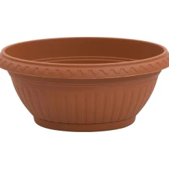 Ciotola ovale Medea con sottovaso 30 cm in plastica