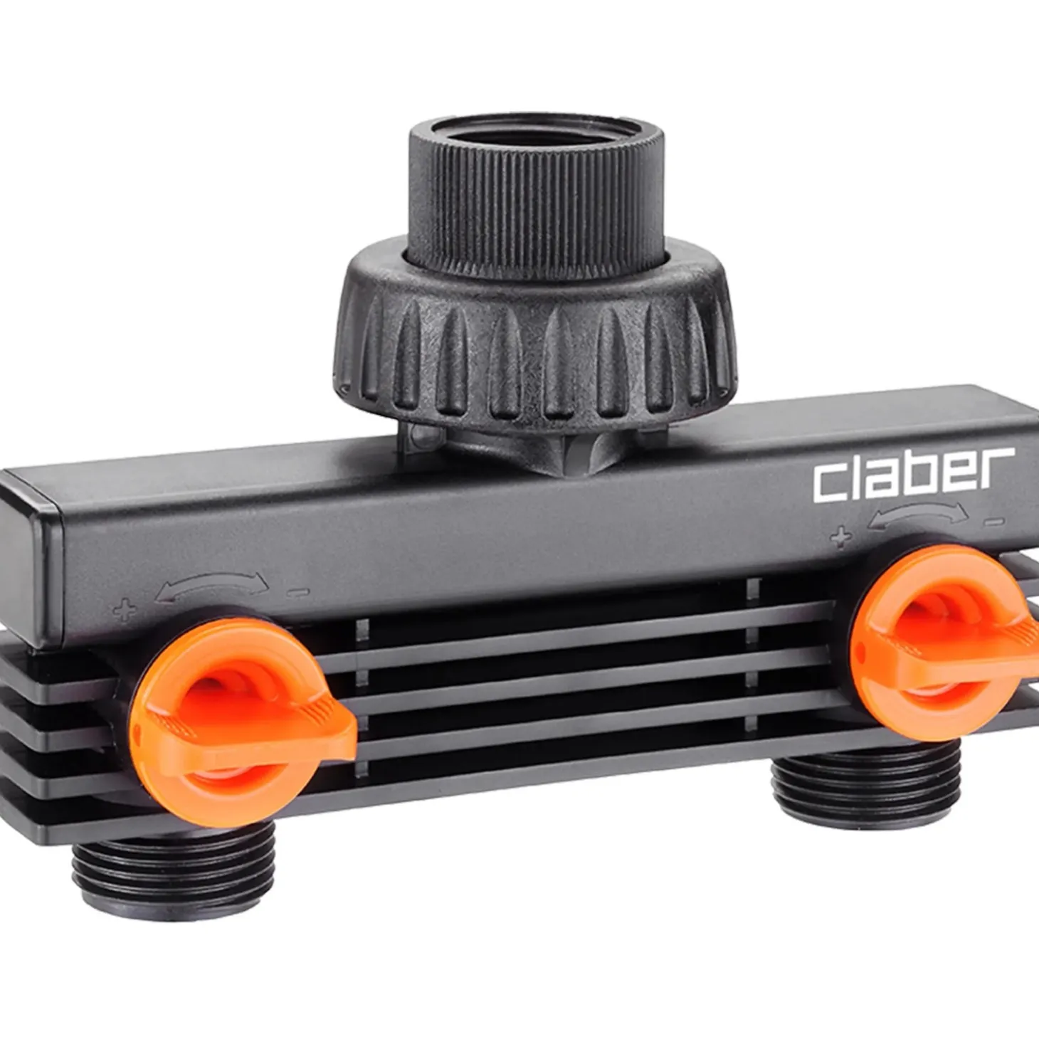 Claber presa a due vie uscita 3/4" filetto maschio con rubinetti regolatori
